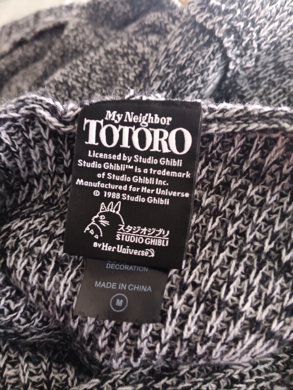 My Neighbor Totoro Studio Ghibli Her Universe Open Cardigan Sweater Gray Knit M - Picture 8 of 9